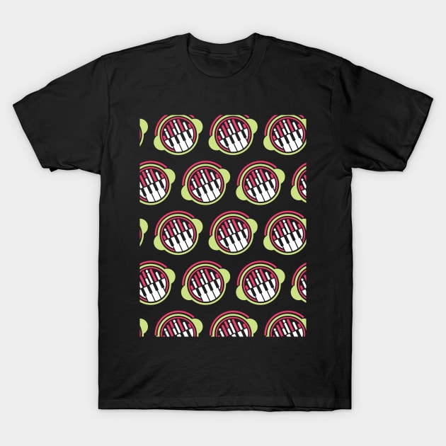 DJ mixer pattern on black, equalizer T-Shirt by Muse